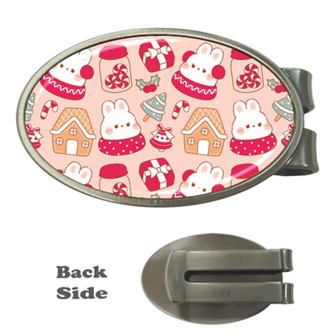 cute christmas cartoon Money Clips (Oval)  from ArtsNow.com Front