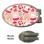 cute christmas cartoon Money Clips (Oval) 