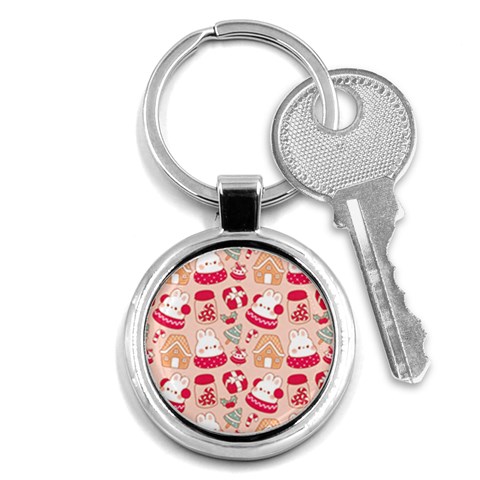 cute christmas cartoon Key Chain (Round) from ArtsNow.com Front