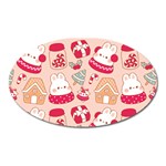 cute christmas cartoon Oval Magnet