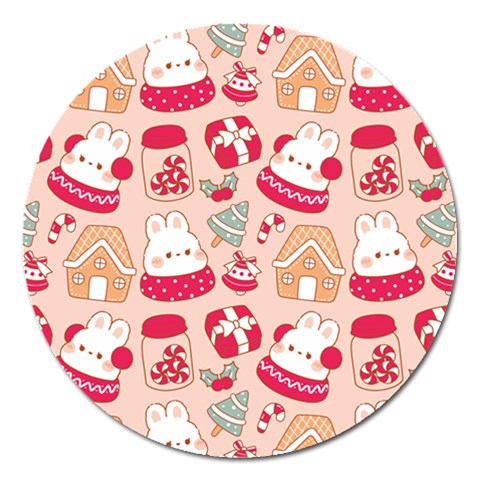 cute christmas cartoon Magnet 5  (Round) from ArtsNow.com Front