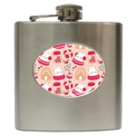 cute christmas cartoon Hip Flask (6 oz)