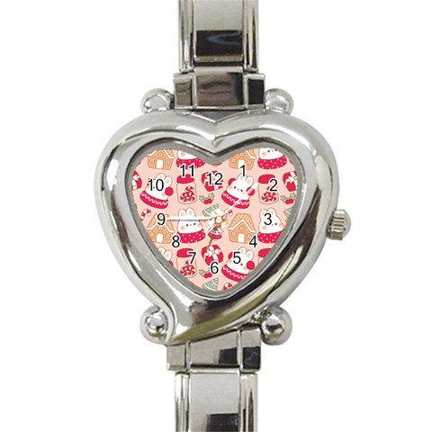 cute christmas cartoon Heart Italian Charm Watch from ArtsNow.com Front