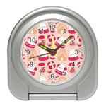 cute christmas cartoon Travel Alarm Clock