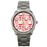 cute christmas cartoon Sport Metal Watch