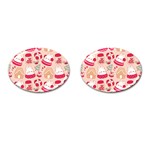 cute christmas cartoon Cufflinks (Oval)