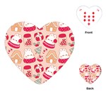 cute christmas cartoon Playing Cards Single Design (Heart)