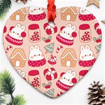 cute christmas cartoon Heart Ornament (Two Sides)