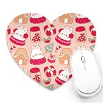 cute christmas cartoon Heart Mousepad