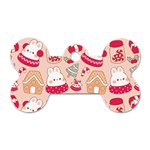 cute christmas cartoon Dog Tag Bone (Two Sides)