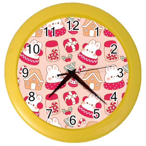 cute christmas cartoon Color Wall Clock from ArtsNow.com Front