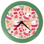 cute christmas cartoon Color Wall Clock