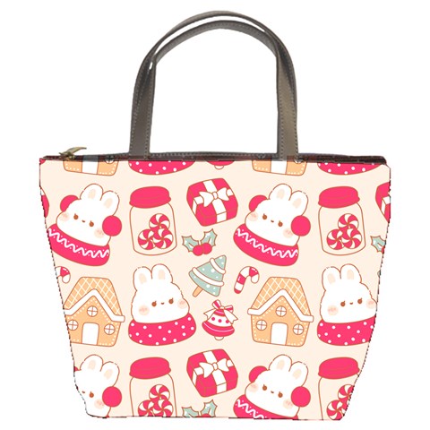 cute christmas cartoon Bucket Bag from ArtsNow.com Front