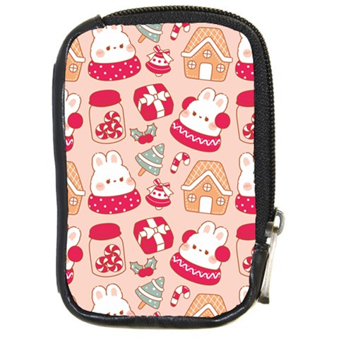 cute christmas cartoon Compact Camera Leather Case from ArtsNow.com Front