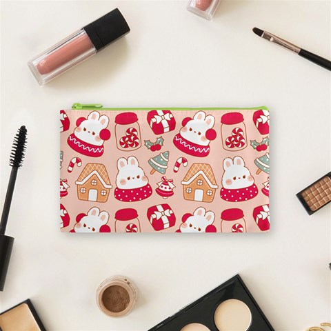 cute christmas cartoon Cosmetic Bag (Small) from ArtsNow.com Front