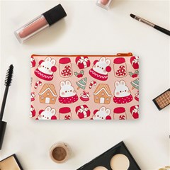 cute christmas cartoon Cosmetic Bag (Small) from ArtsNow.com Back