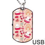 cute christmas cartoon Dog Tag USB Flash (One Side)