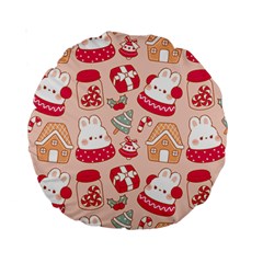 cute christmas cartoon Standard 15  Premium Round Cushions from ArtsNow.com Front