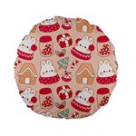 cute christmas cartoon Standard 15  Premium Round Cushions