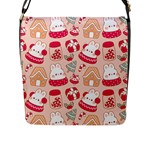 cute christmas cartoon Flap Closure Messenger Bag (L)