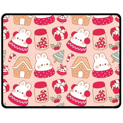 cute christmas cartoon Two Sides Fleece Blanket (Medium) from ArtsNow.com 58.8 x47.4  Blanket Front