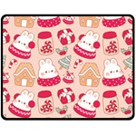 cute christmas cartoon Two Sides Fleece Blanket (Medium)