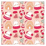 cute christmas cartoon Square Satin Scarf (36  x 36 )