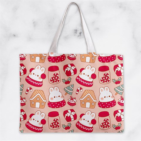 cute christmas cartoon Zipper Mini Tote Bag from ArtsNow.com Back