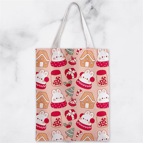 cute christmas cartoon Zipper Classic Tote Bag from ArtsNow.com Back