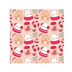 cute christmas cartoon Square Satin Scarf (30  x 30 )