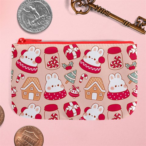 cute christmas cartoon Large Coin Purse from ArtsNow.com Front