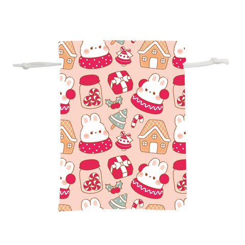 cute christmas cartoon Lightweight Drawstring Pouch (S) from ArtsNow.com Front