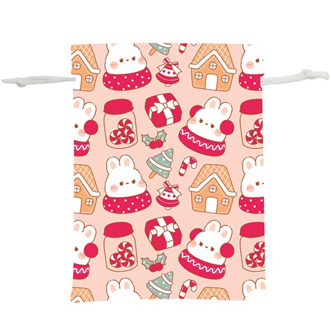 cute christmas cartoon Lightweight Drawstring Pouch (XL) from ArtsNow.com Back