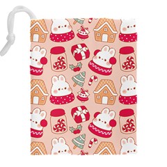 cute christmas cartoon Drawstring Pouch (5XL) from ArtsNow.com Back