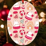 cute christmas cartoon UV Print Acrylic Ornament Oval