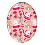 cute christmas cartoon Oval Glass Fridge Magnet (4 pack)