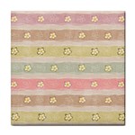 stripes floral designs Tile Coaster