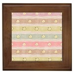 stripes floral designs Framed Tile