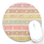 stripes floral designs Round Mousepad