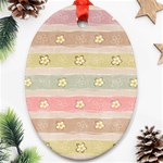 stripes floral designs Ornament (Oval)