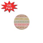 stripes floral designs 1  Mini Buttons (100 pack) 