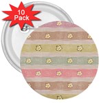 stripes floral designs 3  Buttons (10 pack) 