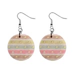 stripes floral designs Mini Button Earrings