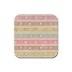 stripes floral designs Rubber Square Coaster (4 pack)