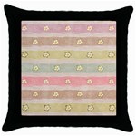 stripes floral designs Throw Pillow Case (Black)