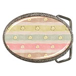 stripes floral designs Belt Buckles