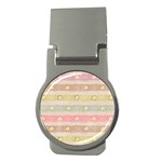 stripes floral designs Money Clips (Round) 