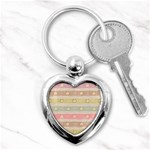 stripes floral designs Key Chain (Heart)