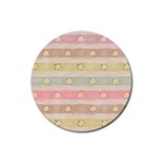 stripes floral designs Rubber Coaster (Round)