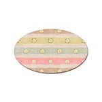 stripes floral designs Sticker (Oval)